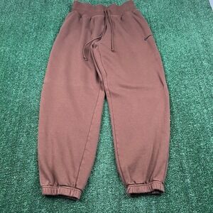 Nike Activewear Pants Men's M Brown Swoosh Drawstring Fleece Joggers DQ5887-259